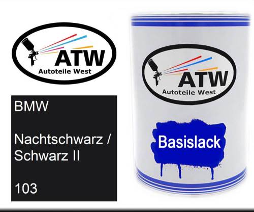 BMW, Nachtschwarz / Schwarz II, 103: 500ml Lackdose, von ATW Autoteile West.